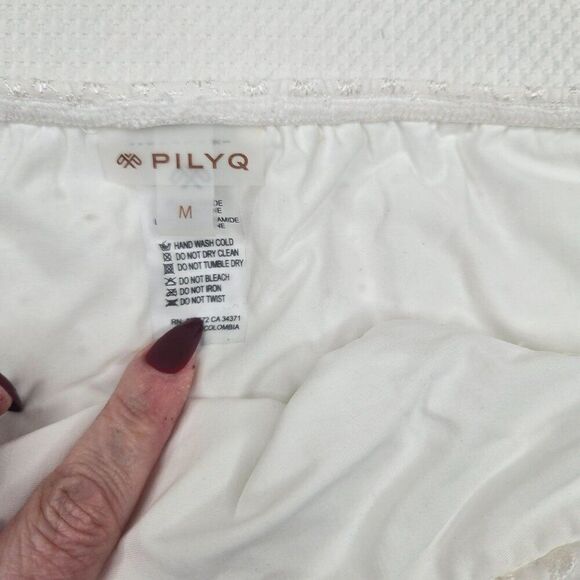 PilyQ White Eyelet Lace Bikini Bottom Womens M Swimwear New - Picture 3 of 4